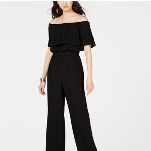 Vimce camuto moss crepe off the shoulder jumpsuit